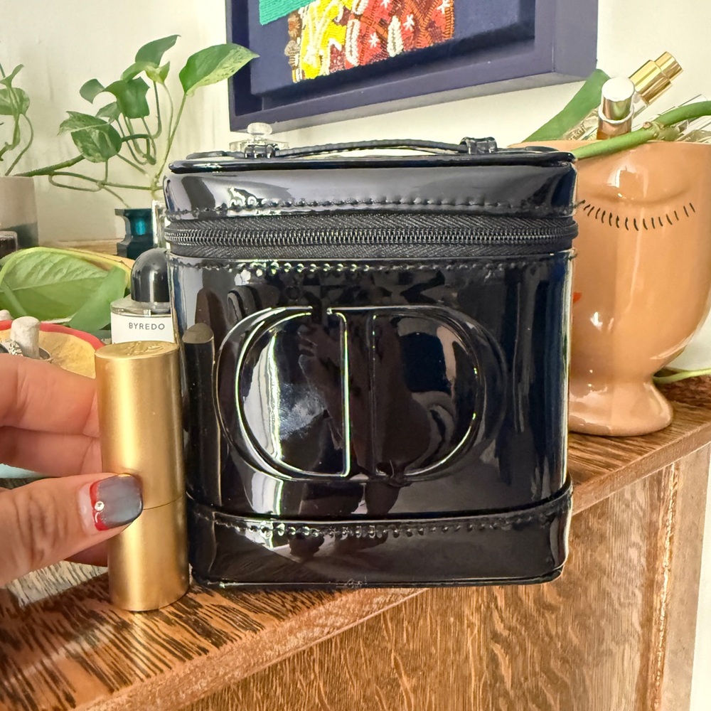 Dior Faux Patent Leather Makeup Case
